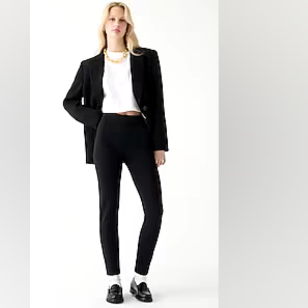 Pixie Ponte Knit stretch pants J. CREW  Size 4 Black Ankle